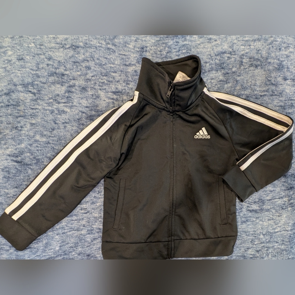 Adidas 2T Kids Black and White Track Jacket